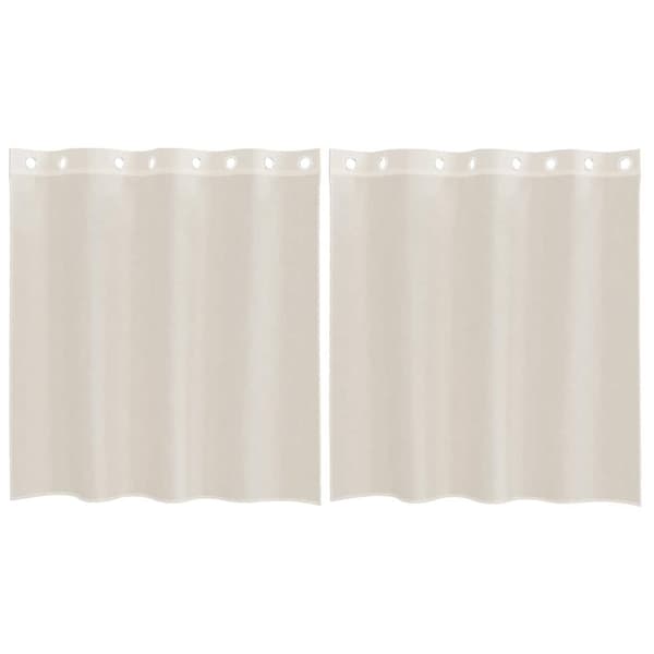 Voile gardiner med genomföringar 2 st gräddvita 140x140 cm