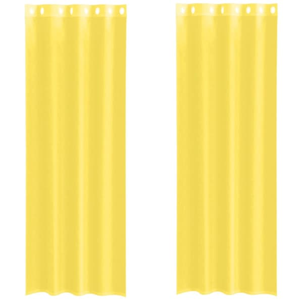 Voile gardiner med genomföringar 2 st gul