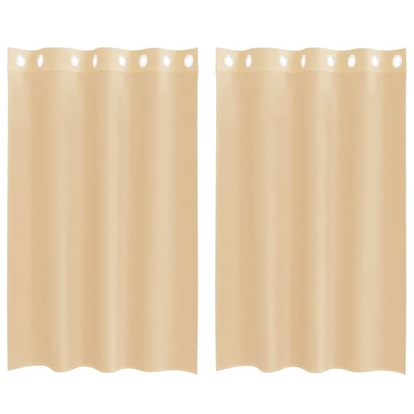 Voile gardiner med genomföringar 2 st sand