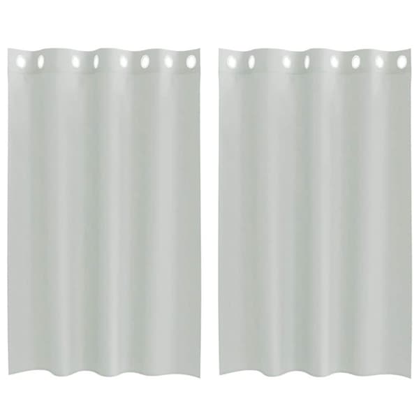 Voile gardiner med genomföringar 2 st ljusgrå 140x175 cm