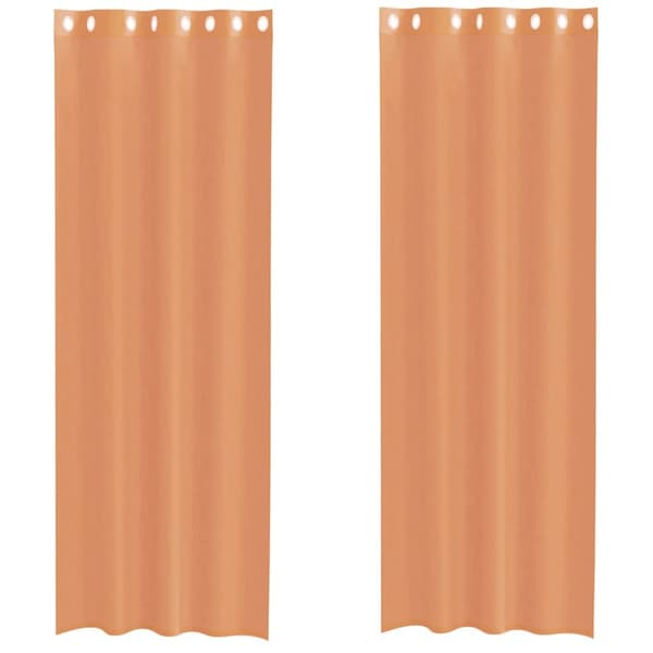 Voile gardiner med genomföringar 2 st terrakotta