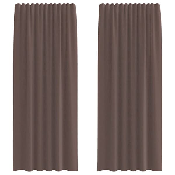 Voile gardiner med fliktopp 2 st brun