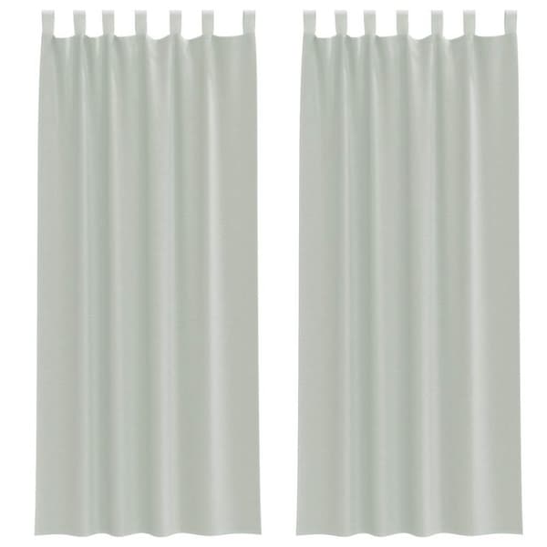 Voile gardiner med öglor 2 st ljusgrå 140x260 cm