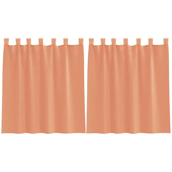 Voile gardiner med öglor 2 st terrakotta 140x140 cm