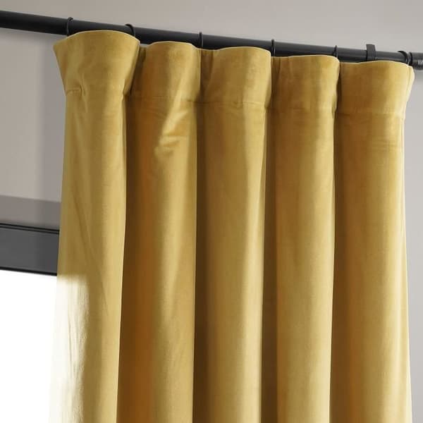 HPD Halva Priser Gardiner Mörkläggande i Sammet för Sovrum 127 x 120 cm, guld