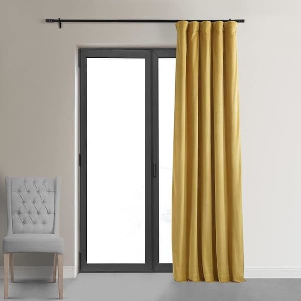 HPD Halva Priser Gardiner Mörkläggande i Sammet för Sovrum 127 x 120 cm, guld