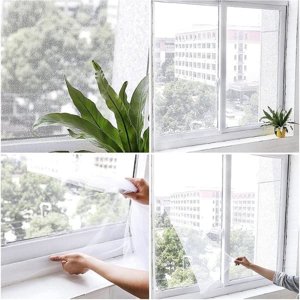 Myggnät Fönster 130x150 cm Vit – Gör-det-själv, Klippbart, Insektsbeständigt