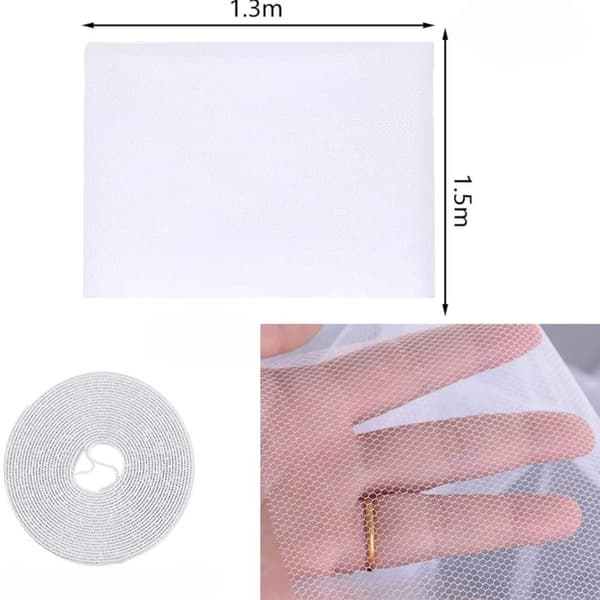 Myggnät Fönster 130x150 cm Vit – Gör-det-själv, Klippbart, Insektsbeständigt