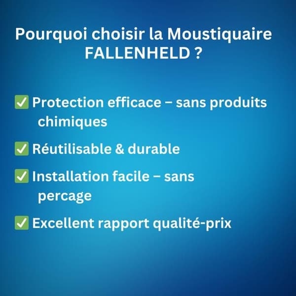 Set med 2 Fönstermygghörn FALLENHELD 130 x 150 cm, Vit – Utan borrning – Montering med självhäftande remsa – Insektsavvisande