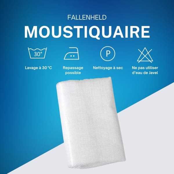 Moskittnät fönster FALLENHELD 130 x 150 cm, Vit – Utan borrning – Montering med självhäftande tejp – Insektskydd
