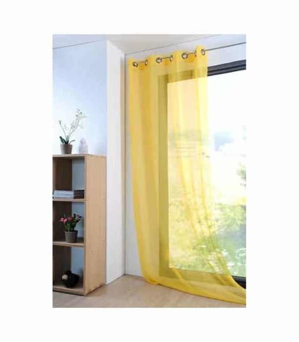 Skir gardin - Monna - Gul - 135x260 cm - Polyester - Vanlig