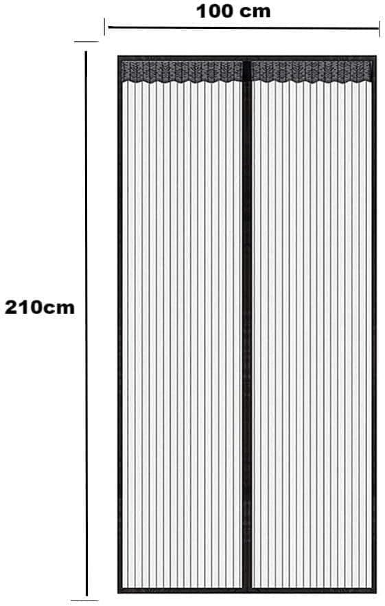 Hyttysverkko oveen magneettisella sulkimella 100 x 210 cm musta