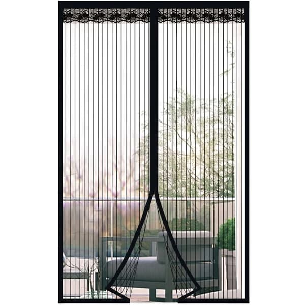 Hyttysverkko oveen magneettisella sulkimella 100 x 210 cm musta