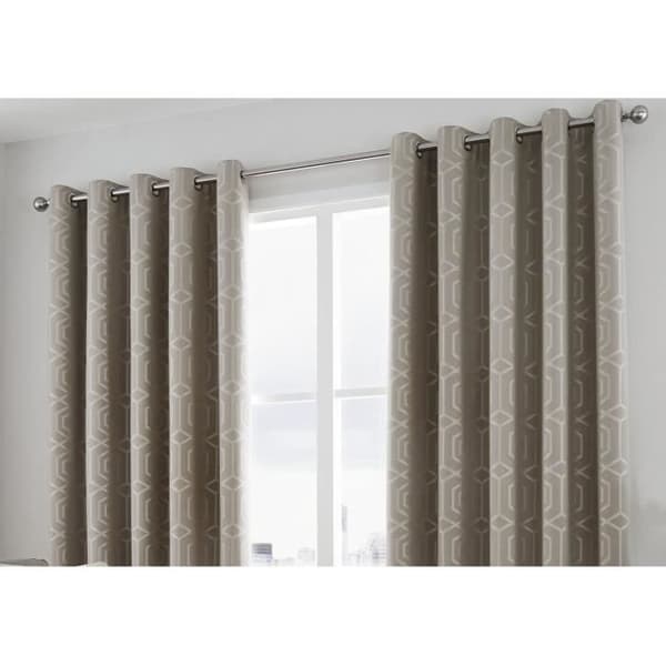 Curtina Camberwell Printed Grommet Curtain Liner, Sten, 168x229cm