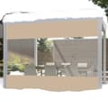 Miniatyrbillede 1 af 2: Udendørs Tarp Gardiner, 20oz Kraftig PVC, Vandtæt, UV-Beskyttende,H2.4xW2.4M, Khaki