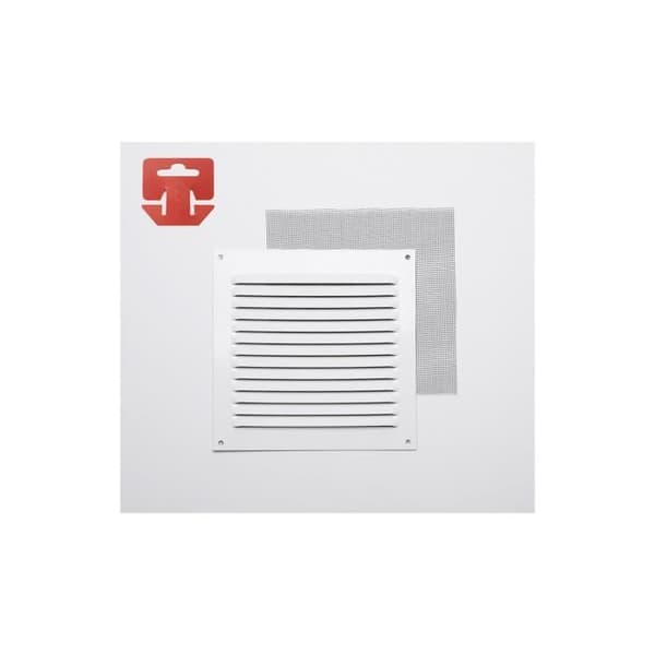 Galler med myggnät i vitlackerad aluminium 150x150mm (G) - GENERIC
