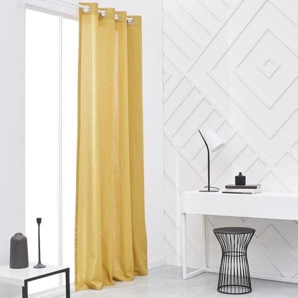 TODAY Eyelet-verho - 140x240cm - 100% puuvillaa - Okranruskea