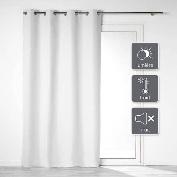 EYELET gardin 140 x 260 CM 100 % BLACKOUT/UNITED MICROFIBER OBSCURE WHITE