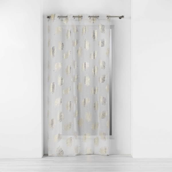Voilage med ögla 140 x 240 cm sandfärgad voile Sunny gold