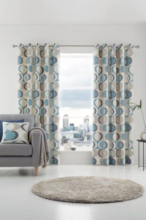 Gardin - Fusion Dubbla Gardiner - SA5DE90906LZU - Sander - Par öglegardiner - 229 x 229 cm (B x H) i Duck Blue