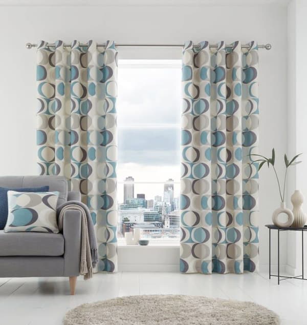 Gardin - Fusion Dubbla Gardiner - SA5DE90906LZU - Sander - Par öglegardiner - 229 x 229 cm (B x H) i Duck Blue