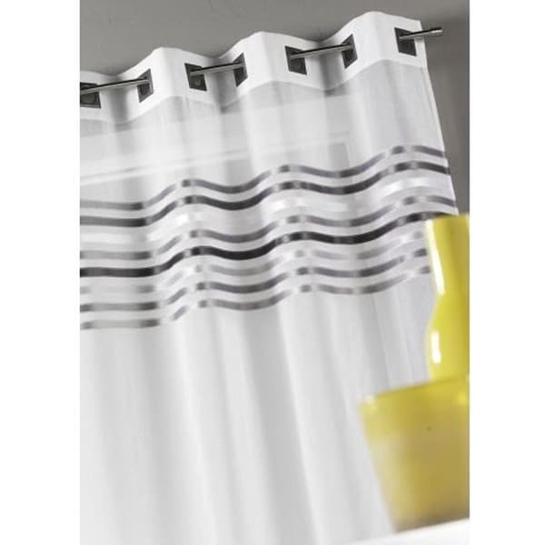 Ostduk genomskinlig vävd yta upptill - HOME MAISON - Grå - 140 x 260 cm - Öljetter - Enfärgad - Modern