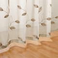 Pikkukuva 4 / 7: Bomclap Voile Verhopaneelit brodeeratuilla lehdillä – 2 kpl, 132x213/244cm, Valoa läpäisevät keinopellavaverhot makuuhuoneeseen ja olohuoneeseen