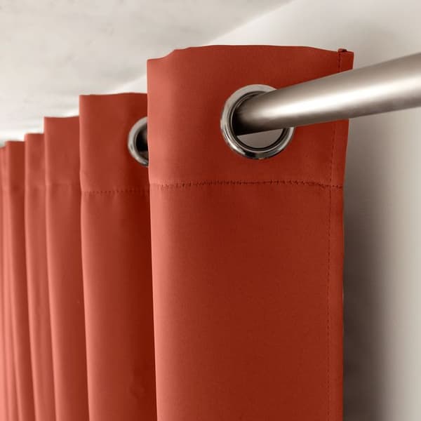 Mörkläggningsgardin - OBSKUR - Terrakotta - 140 x 240 cm - 8 öljetter - 100% polyester