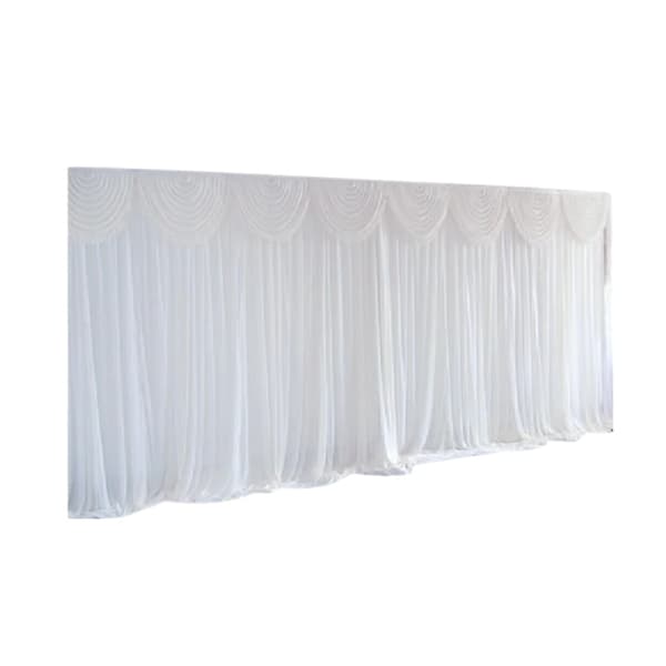 Tyllgardin, 300 x 300 cm størrelse, Elegant og romantisk design, Aftagelig svaj,3x3m, HVID
