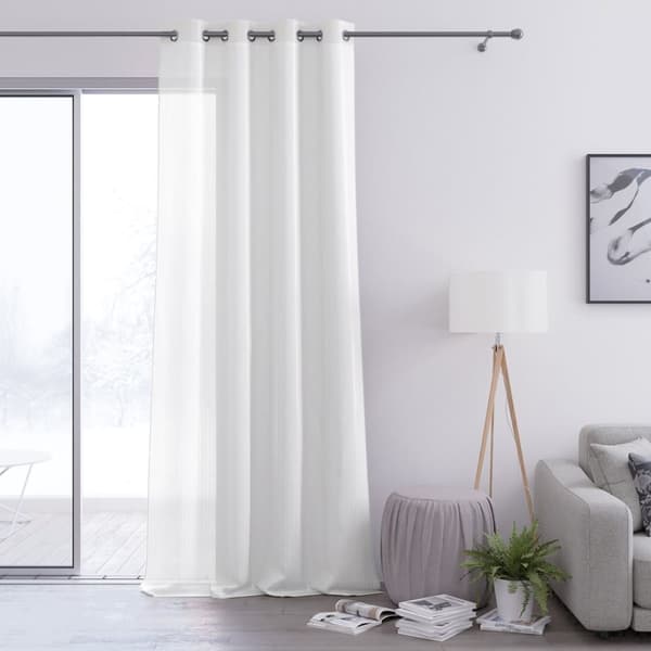 Hvidt gardin med snørehuller 140x250 Olva åbent gardin