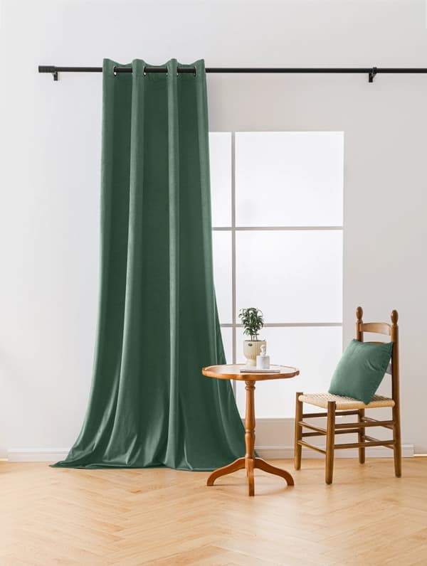 Samettiverho rei'illä 140x250 pistaasi, pimentävä