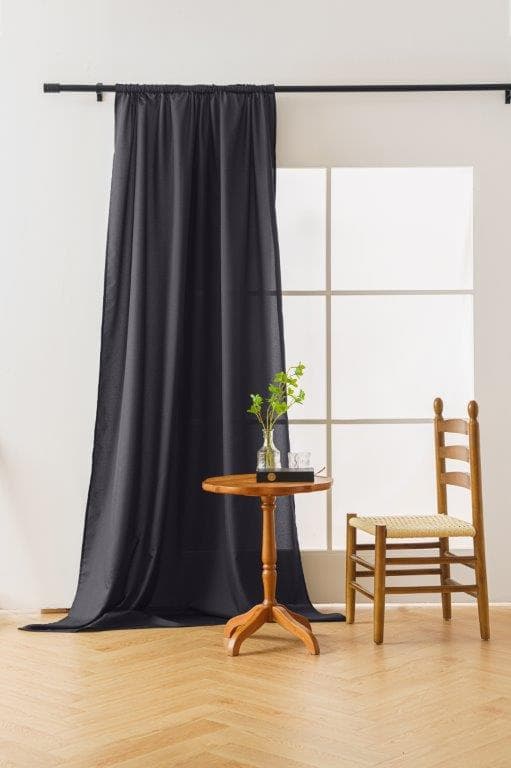Verho teipillä 140x250 musta puolipimentävä