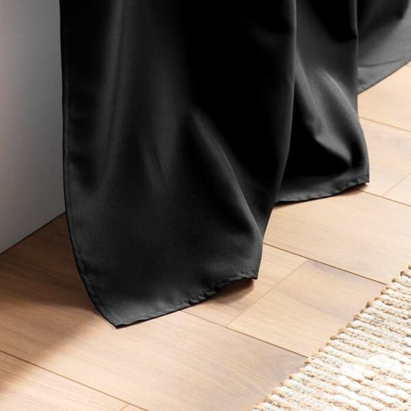 Metallöglegardin 140 x 180 cm essentiell vanlig polyester Svart
