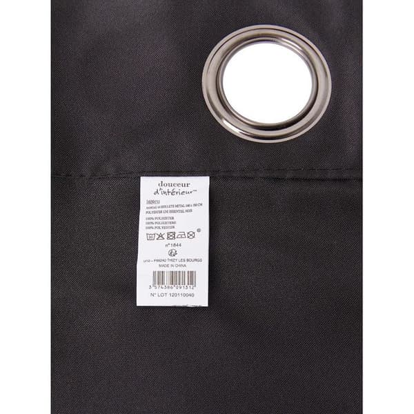 Metallöglegardin 140 x 180 cm essentiell vanlig polyester Svart