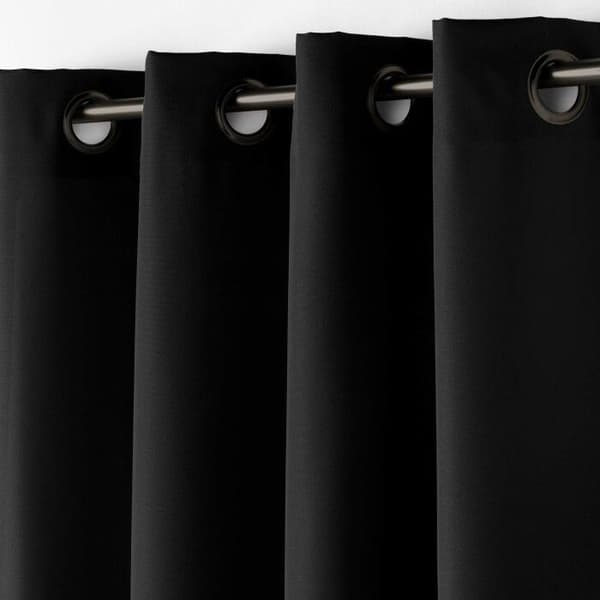 Metallöglegardin 140 x 180 cm essentiell vanlig polyester Svart