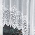 Miniatyrbillede 3 af 7: VIOLETTA - Færdigfremstillet jacquardgardin med underskæring forneden - 400x160 cm - hvid