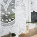 Miniatyrbillede 4 af 7: FLORENTYNA - Færdigfremstillet jacquardgardin med underskæring forneden - 330x140 cm - hvid