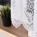 Miniatyrbillede 5 af 8: VIOLETTA - Færdigfremstillet jacquardgardin med underskæring forneden - 300x160 cm - hvid