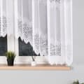 Miniatyrbillede 2 af 8: VIOLETTA - Færdigfremstillet jacquardgardin med underskæring forneden - 300x160 cm - hvid