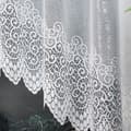 Miniatyrbillede 4 af 5: VIOLETTA - Færdigfremstillet jacquardgardin med underskæring forneden - 250x150 cm - hvid