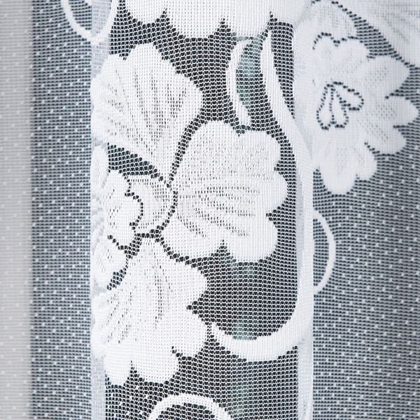 FUCHSIA - Færdigfremstillet jacquardgardin med underskæring forneden - 320x160 cm - hvid