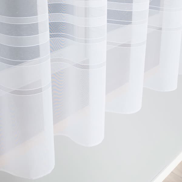 ZOJA - Færdigfremstillet jacquardgardin med lige bund - 400x160 cm - hvid