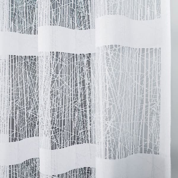 WIKTORIA - Färdig jacquardgardin med rak botten - 410x160 cm - vit