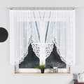 Miniatyrbillede 1 af 8: ROZALIA - Færdigfremstillet jacquardgardin med et snit forneden - 250x140 cm - hvid