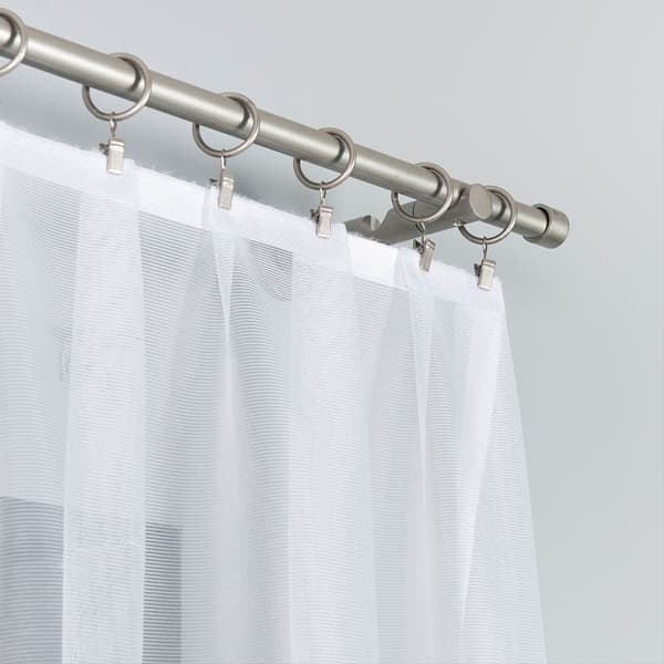 DANIELA - Færdigfremstillet jacquardgardin med underskæring forneden - 300x110 cm - hvid