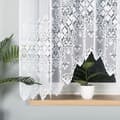 Miniatyrbillede 2 af 6: NADIA - Færdigfremstillet jacquardgardin med underskæring forneden - 300x160 cm - hvid