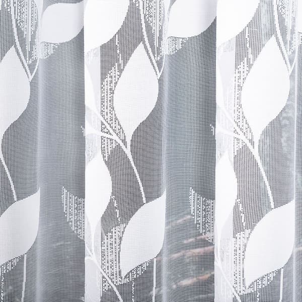 MARTYNA - Färdig jacquardgardin med rak botten - 400x160 cm - vit
