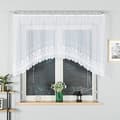 Miniatyrbillede 1 af 7: JOWITA - Færdigfremstillet jacquardgardin med underskæring forneden - 250x120 cm - hvid