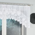 Miniatyrbillede 2 af 5: DEMETRIA - Færdigfremstillet jacquardgardin med underskæring forneden - 250x80 cm - hvid