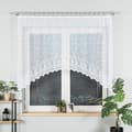Miniatyrbillede 1 af 5: KAROLINA - Færdigfremstillet jacquardgardin med underskæring forneden - 250x120 cm - hvid
